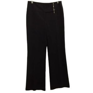 Womens Fashionista Black Wide Leg Dress Pants Trousers with Zipper Detail Size 6